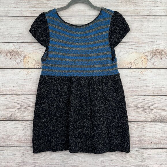 Free People Wool Blend Sweater Shirt Women's Size Medium Blue/Black - Picture 2 of 12